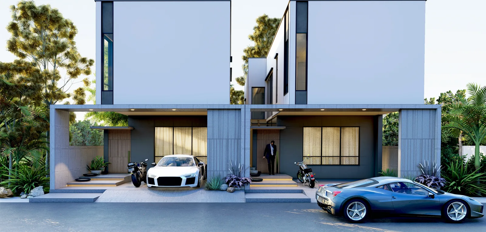 Designer Row Villas — front elevation